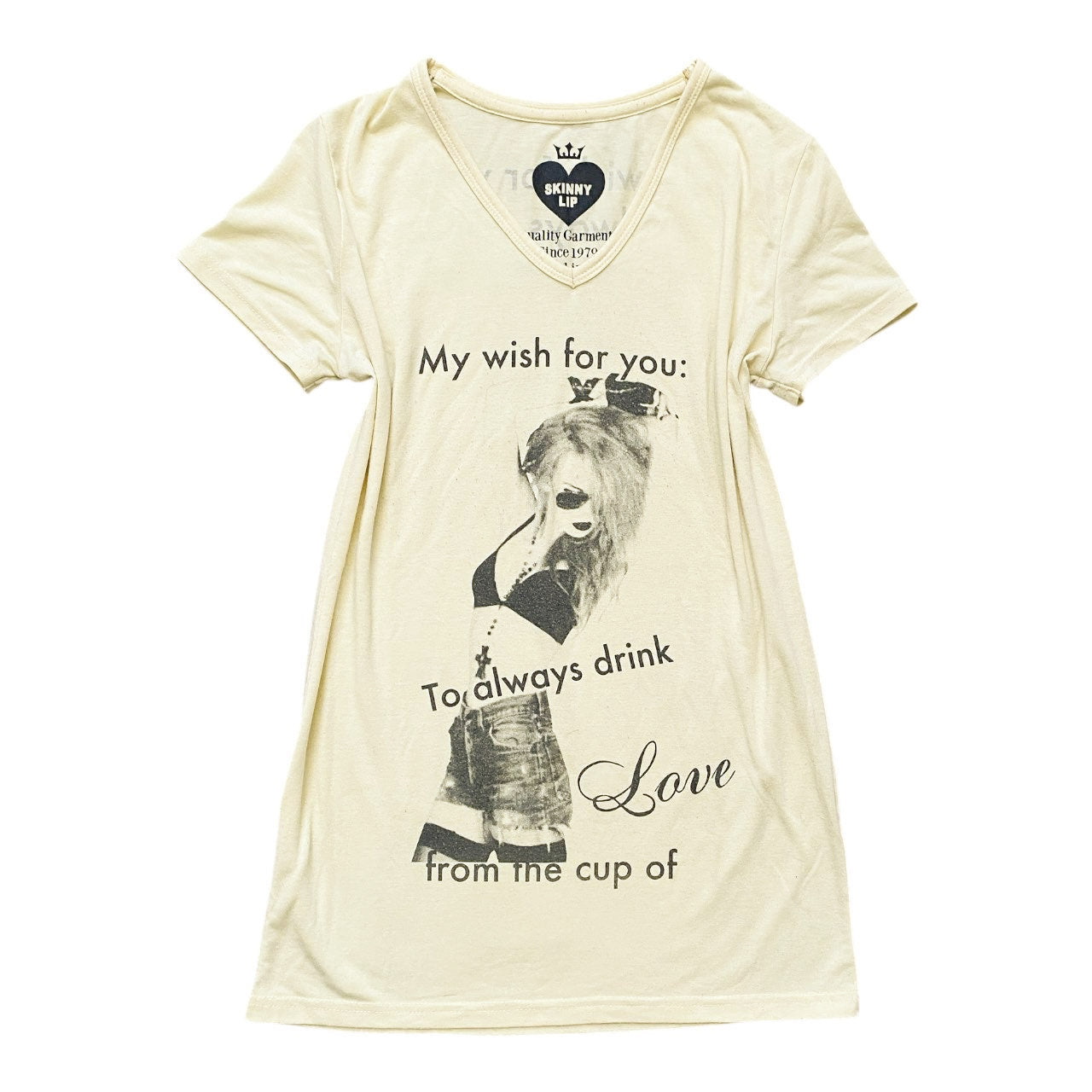 Y2K Skinny Lip Gyaru Girl Graphic Tee Sz S/M
