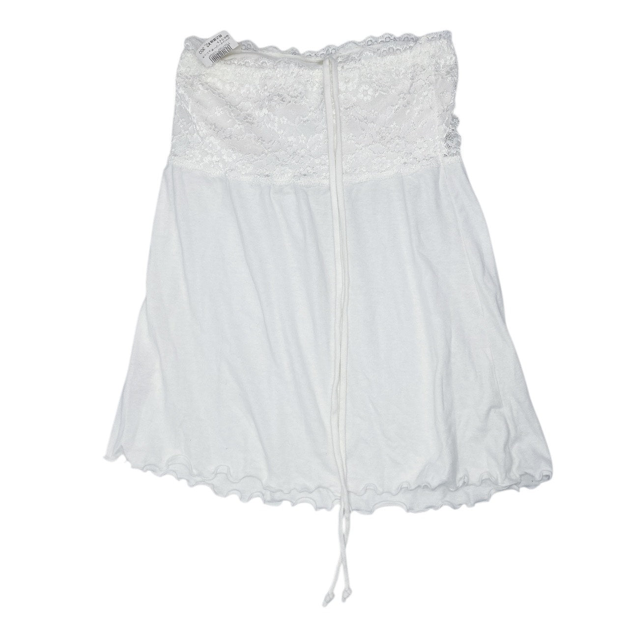 2000s Deadstock White Lace Halter Top Sz S