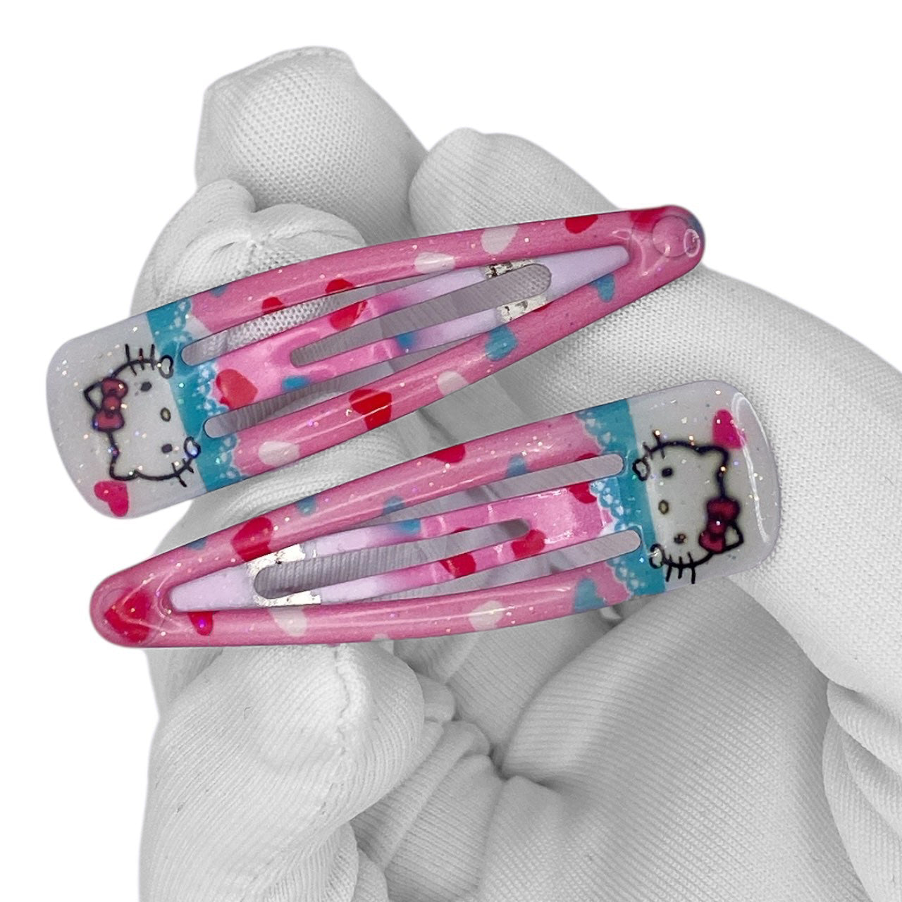 2010s Sanrio Hello Kitty Hair Clips Set - Hearts