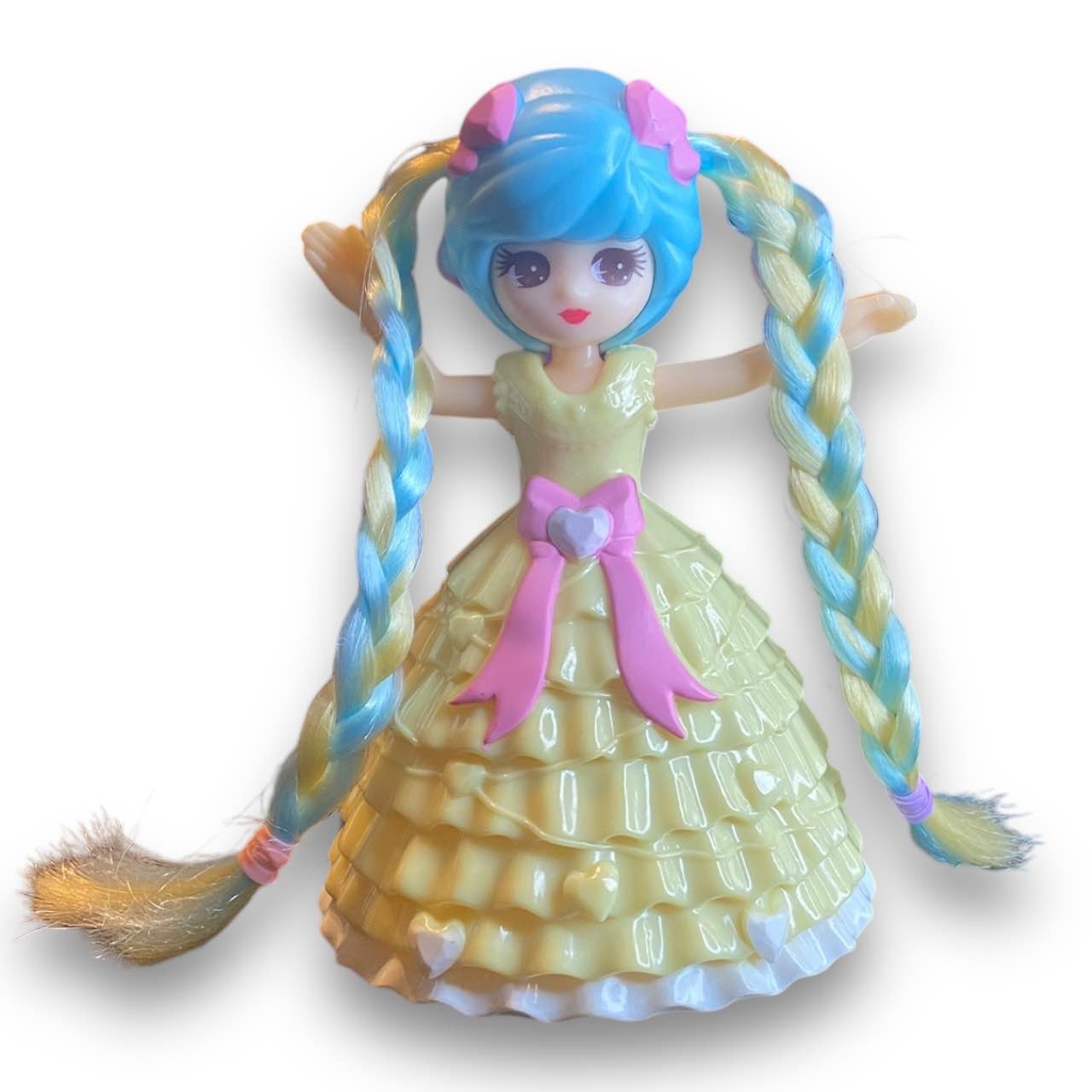 2010s Licca Doll Figure - Yellow Ballgown With Hair