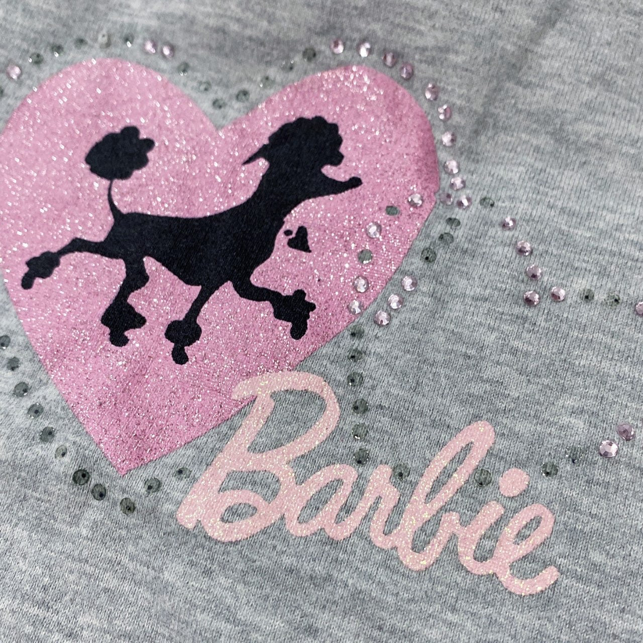 2008 Barbie Logo Bling Poodle Tee Sz XS