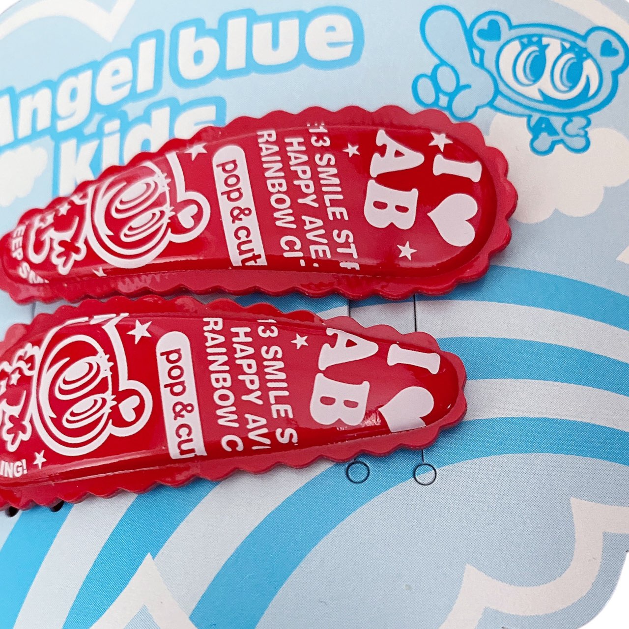 Y2K 2000s Deadstock Angel Blue Hair Clip Set