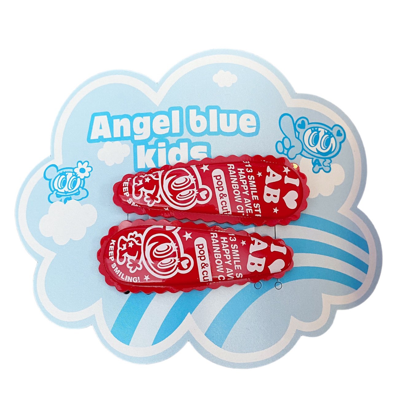 Y2K 2000s Deadstock Angel Blue Hair Clip Set