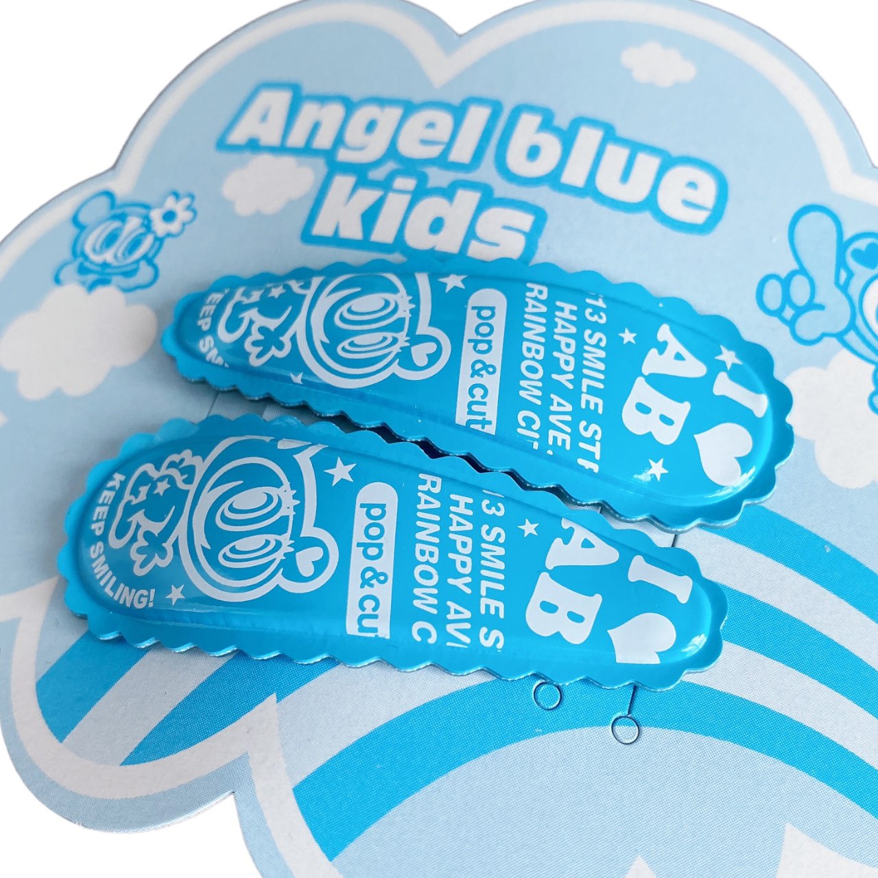 Y2K 2000s Deadstock Angel Blue Hair Clip Set