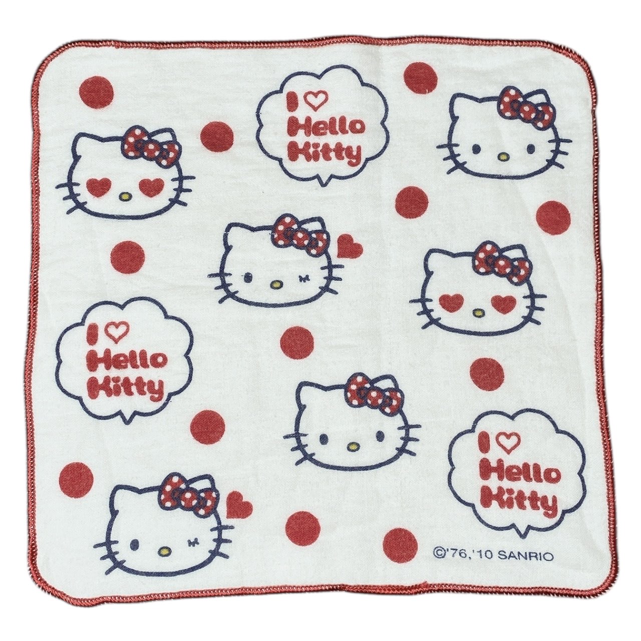 2010 Sanrio Hello Kitty Face Towel - I Love HK