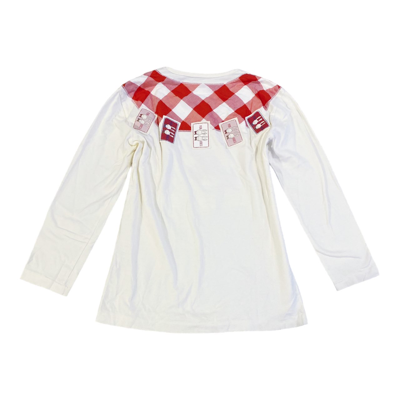 2010s Pink House Rabbit Embroidery Long Sleeve Sz S