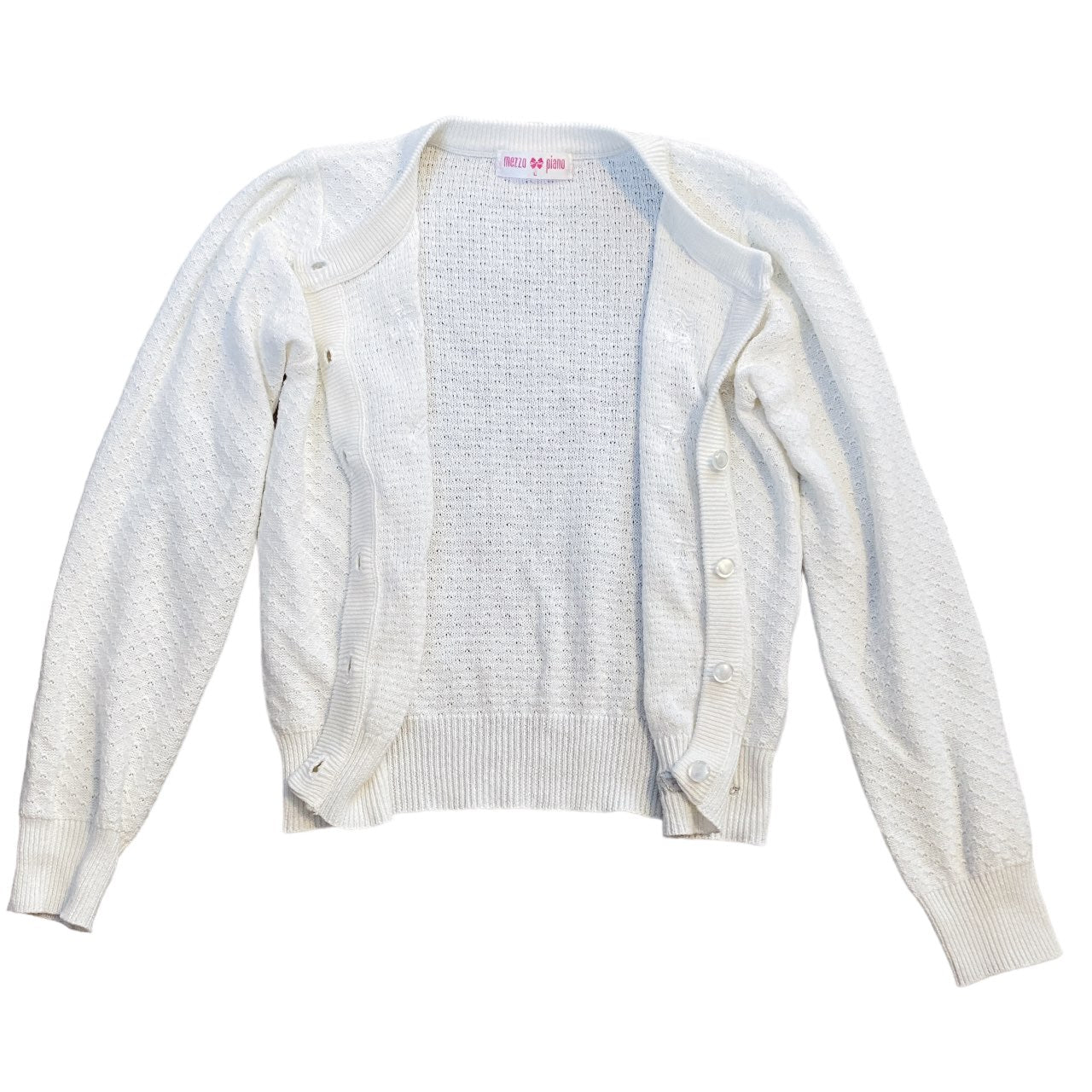 2000s Mezzo Piano Cherry Bling Sweater Cardigan Sz XS