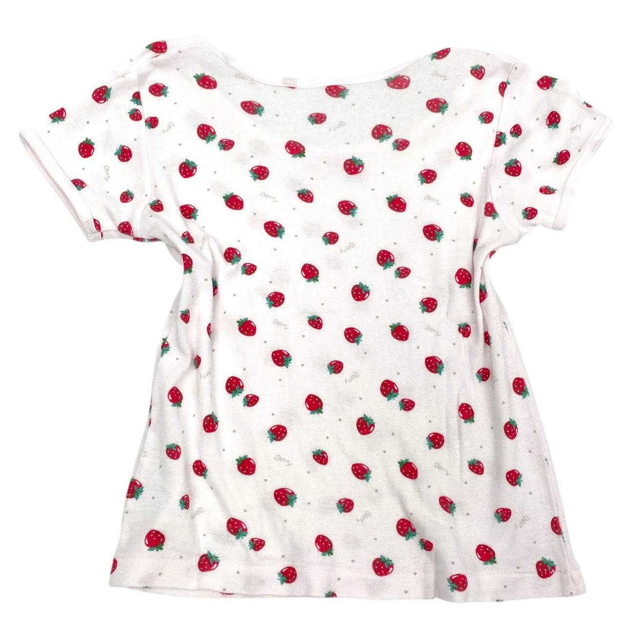 2000s Kawaii Strawberry Bow Tee Sz S