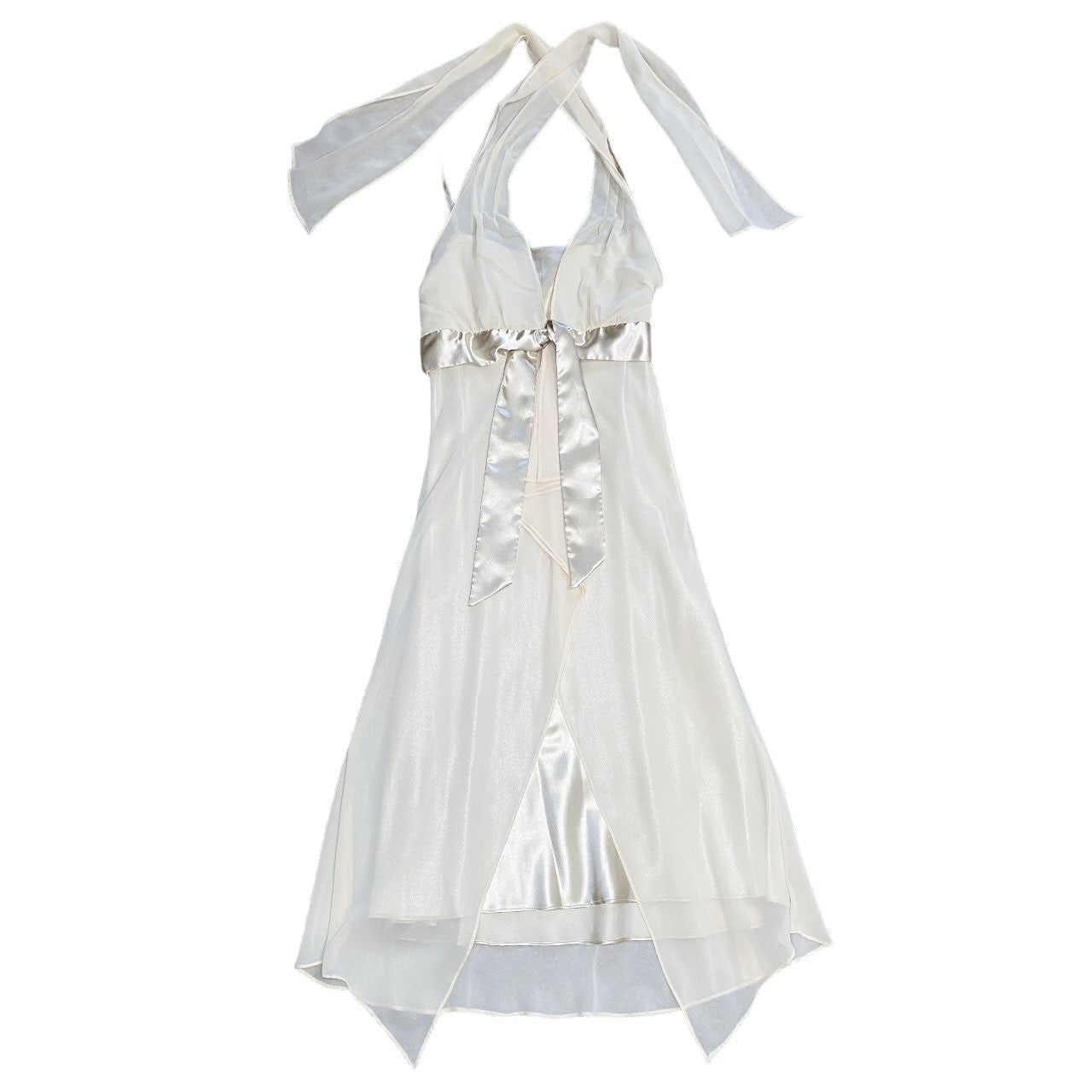 Y2K 2000s Grunge Fairy Ribbon Halter Dress Sz S