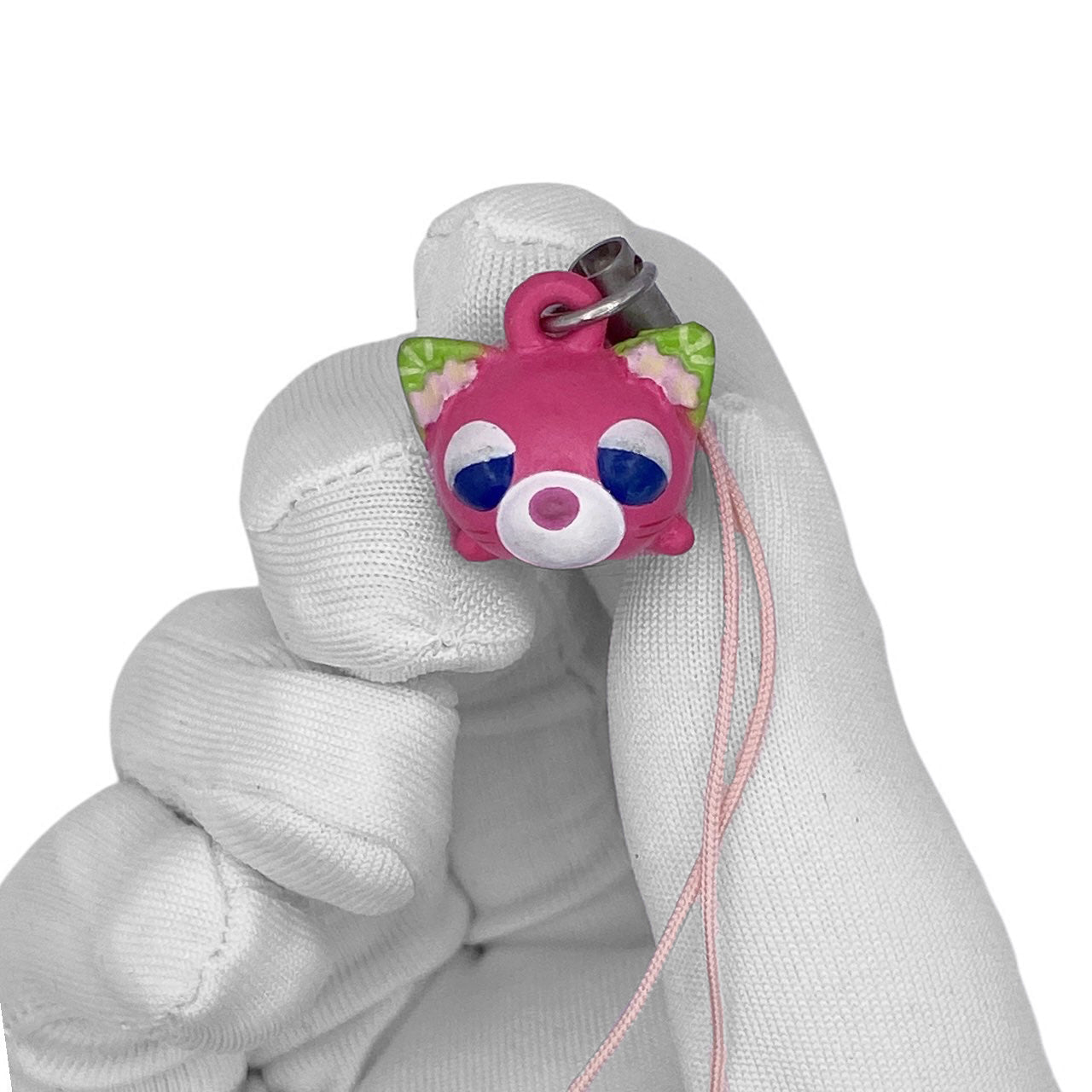 2000s Tea Cat Mascot Strap - Pink