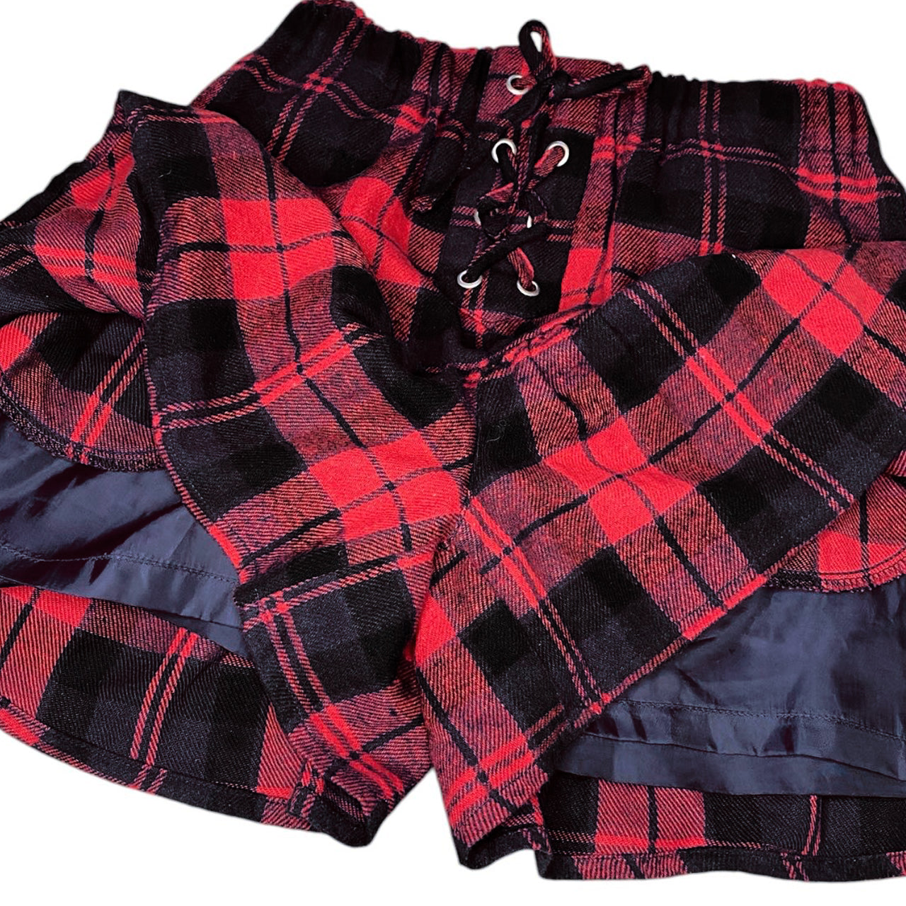 Y2K Dolly Ribbon Plaid Sukapan Style Skirt Sz XS