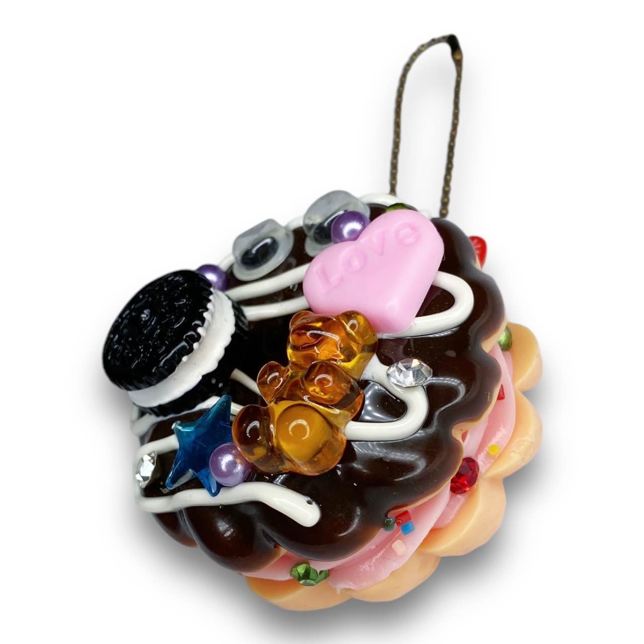 2000s Decoden Sweets Keychain - Silly Doughnut
