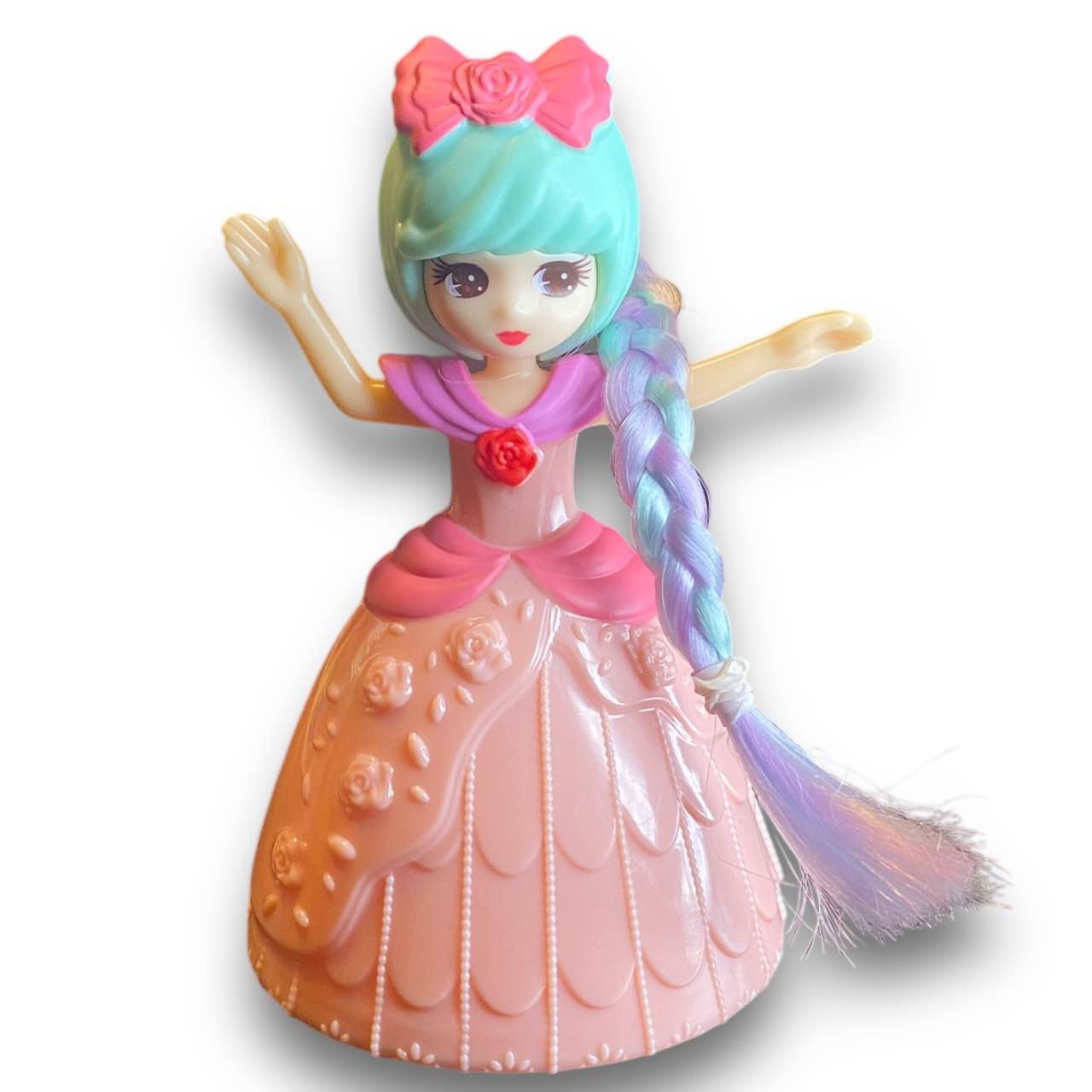 2010s Licca Doll Figure - Peach Ballgown With Hair