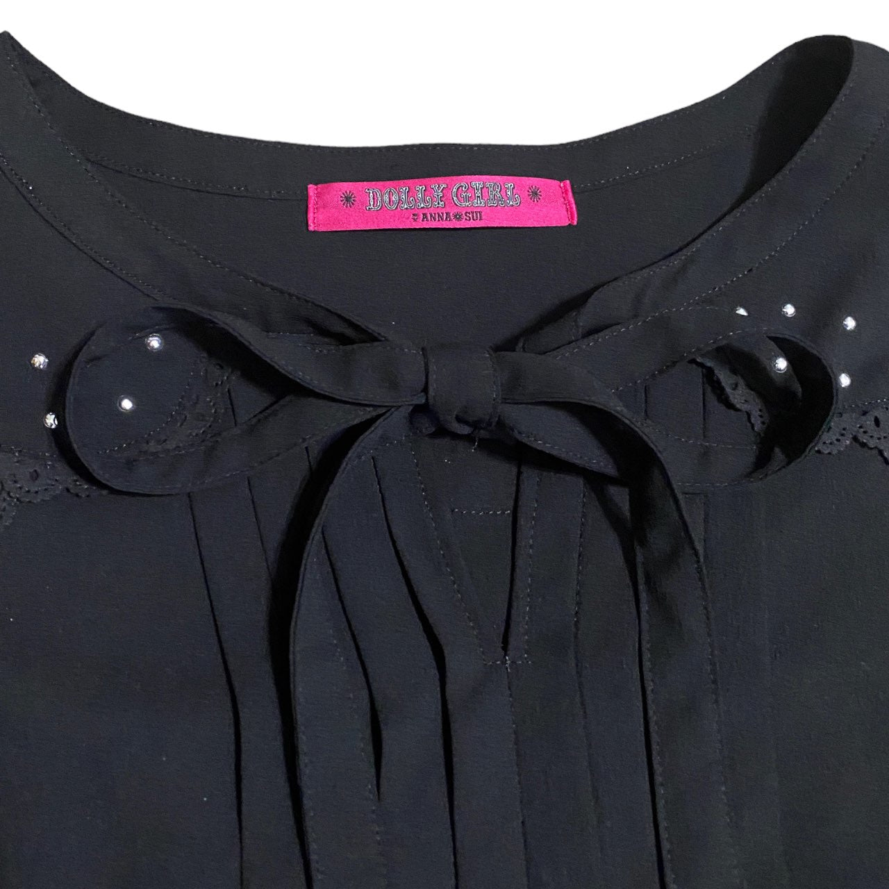 Y2K Anna Sui Black Blouse Sz XS