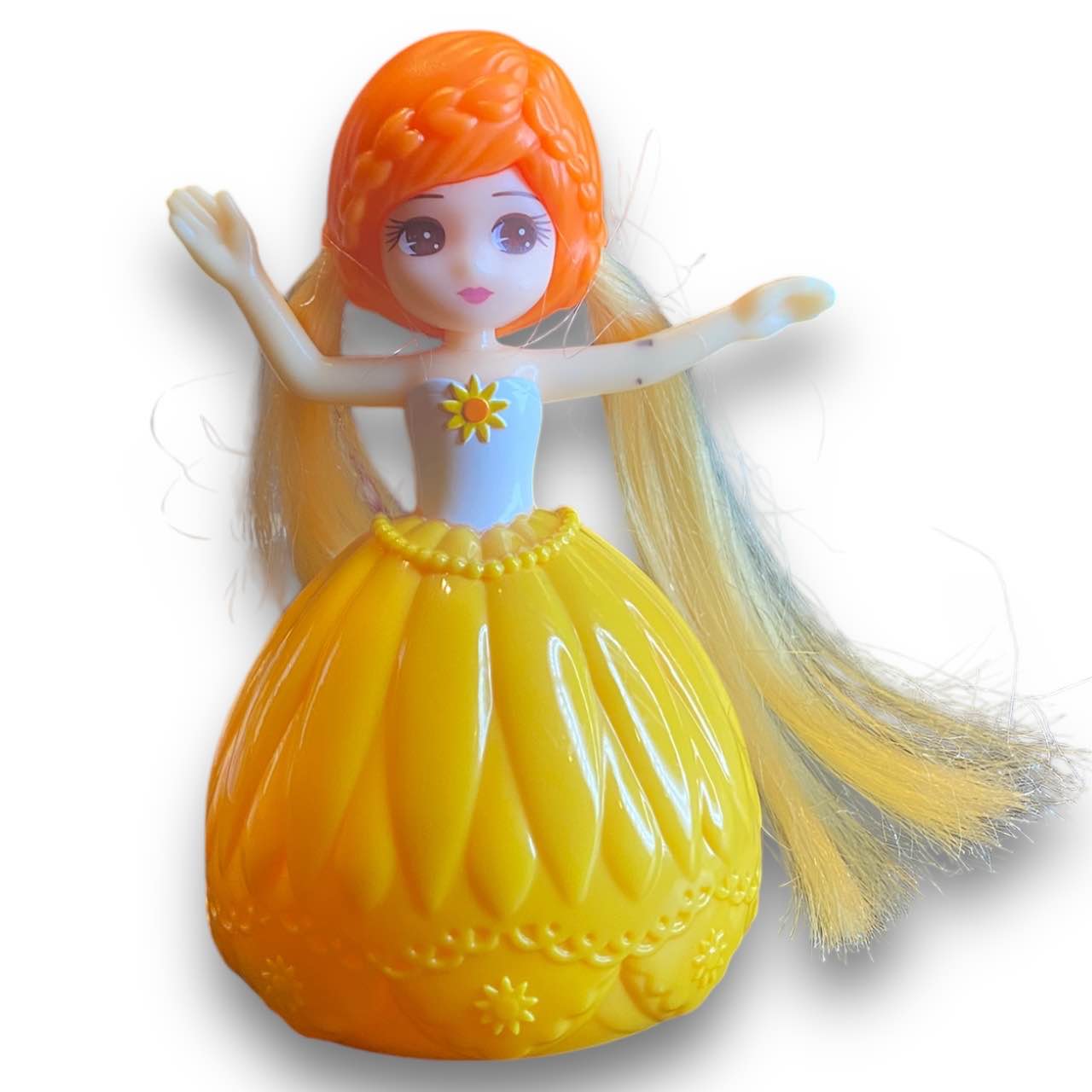 2010s Licca Doll Figure - Orange Ballgown With Hair