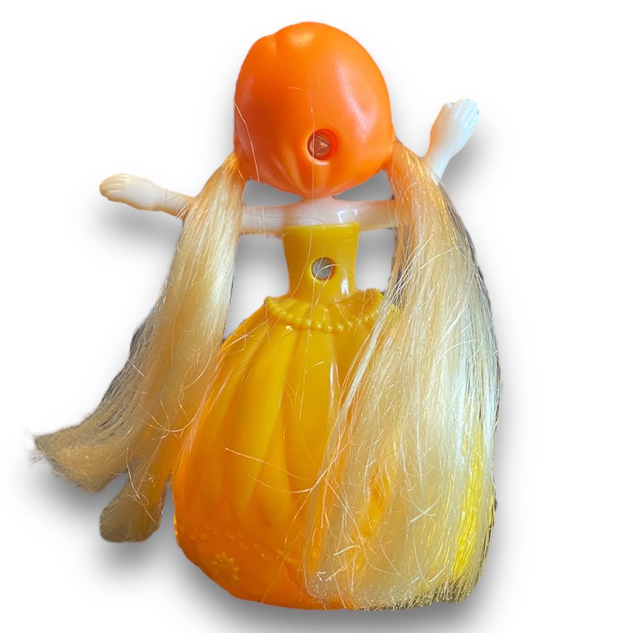 2010s Licca Doll Figure - Orange Ballgown With Hair