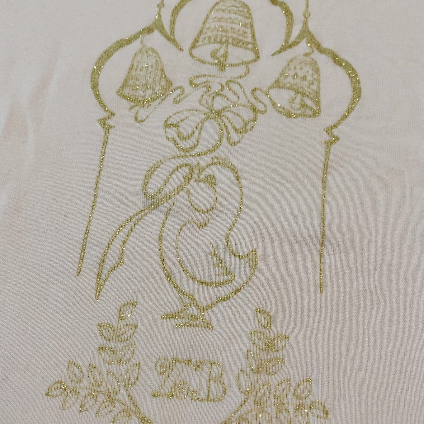 90s Vintage Coquette Bird and Bells Tee Sz S