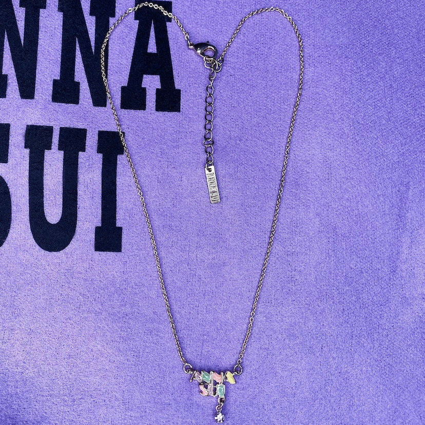 Y2K Anna Sui Logo Name Necklace