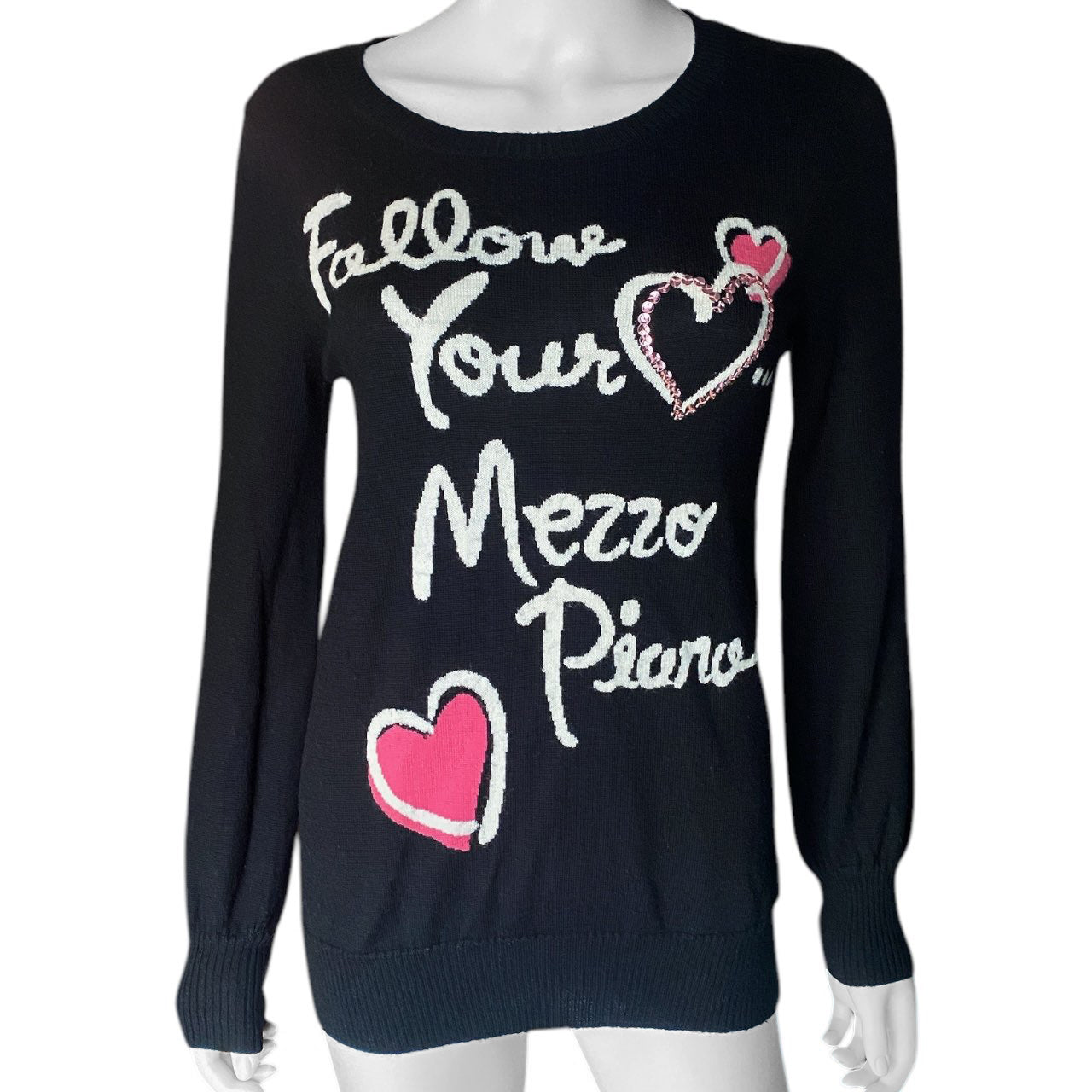 Y2K Mezzo Piano Follow Your Heart Sweater Sz S