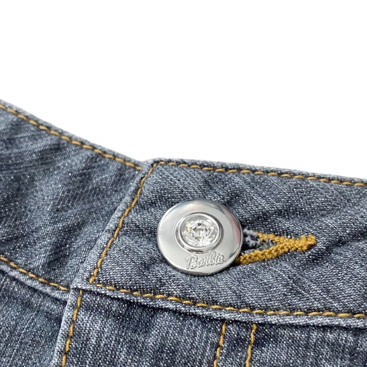 2005 Barbie Denim Bling Logo Mini Skirt Sz XXS