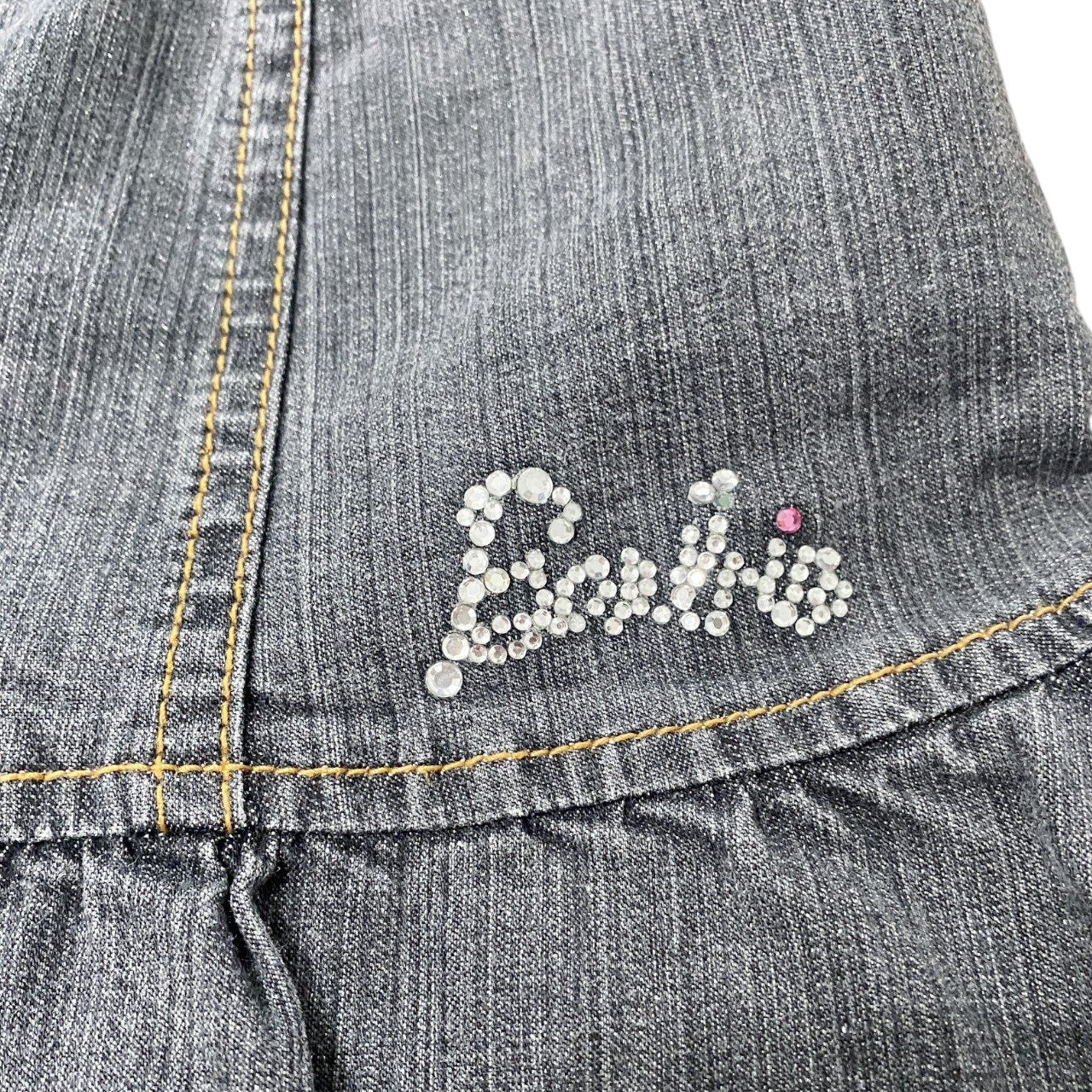 2005 Barbie Denim Bling Logo Mini Skirt Sz XXS