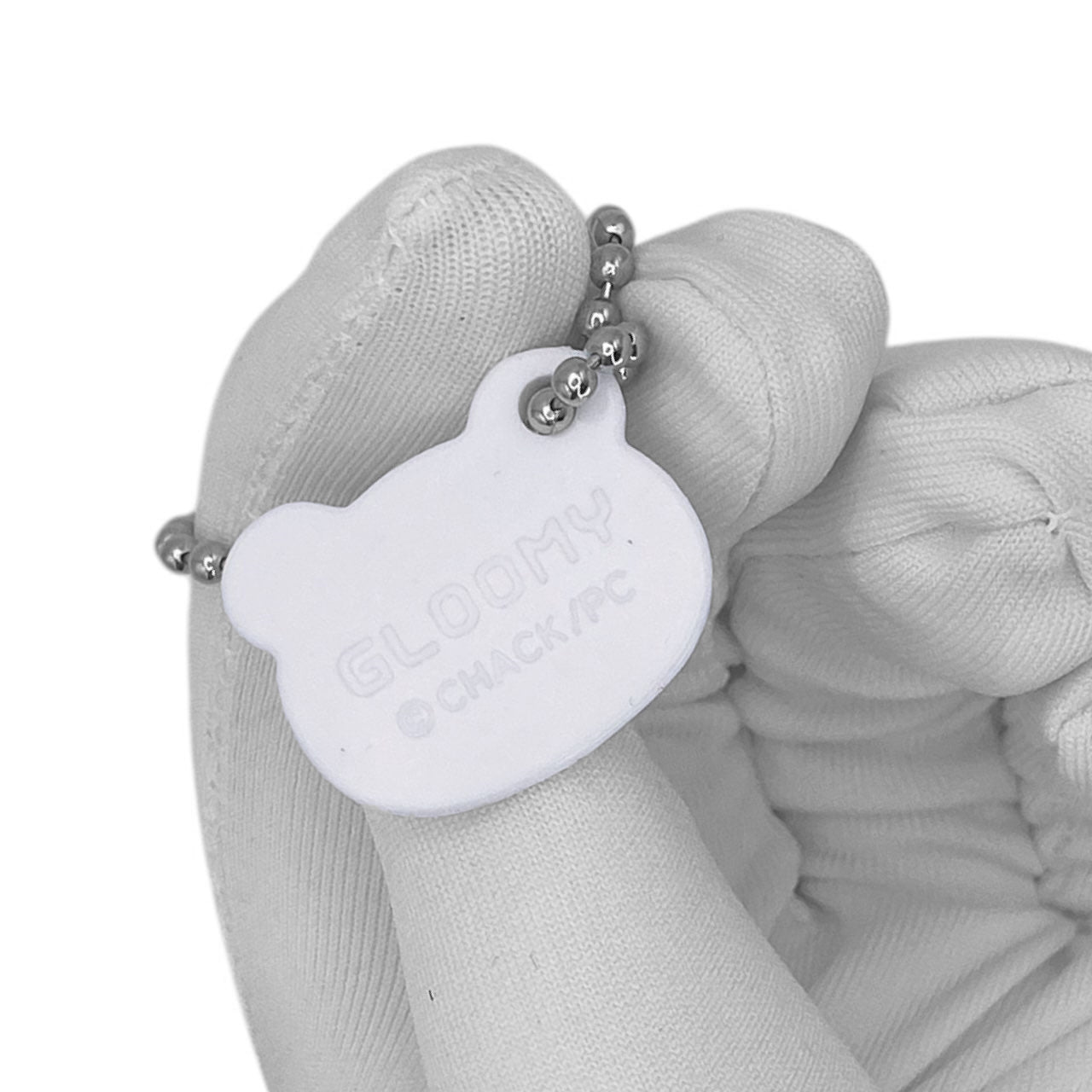 Y2K Gloomy Bear Character Charm Keychain - White Face