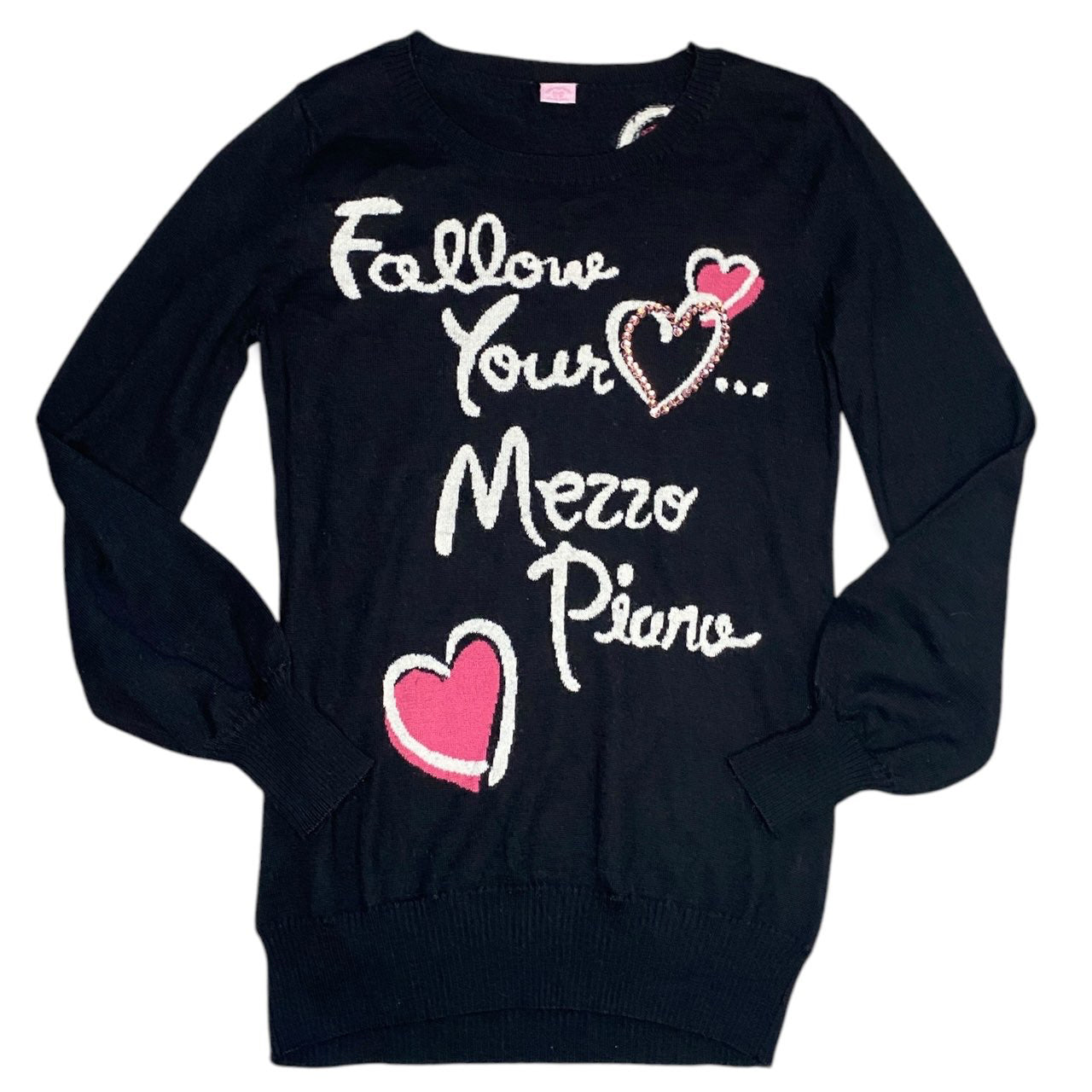 Y2K Mezzo Piano Follow Your Heart Sweater Sz S