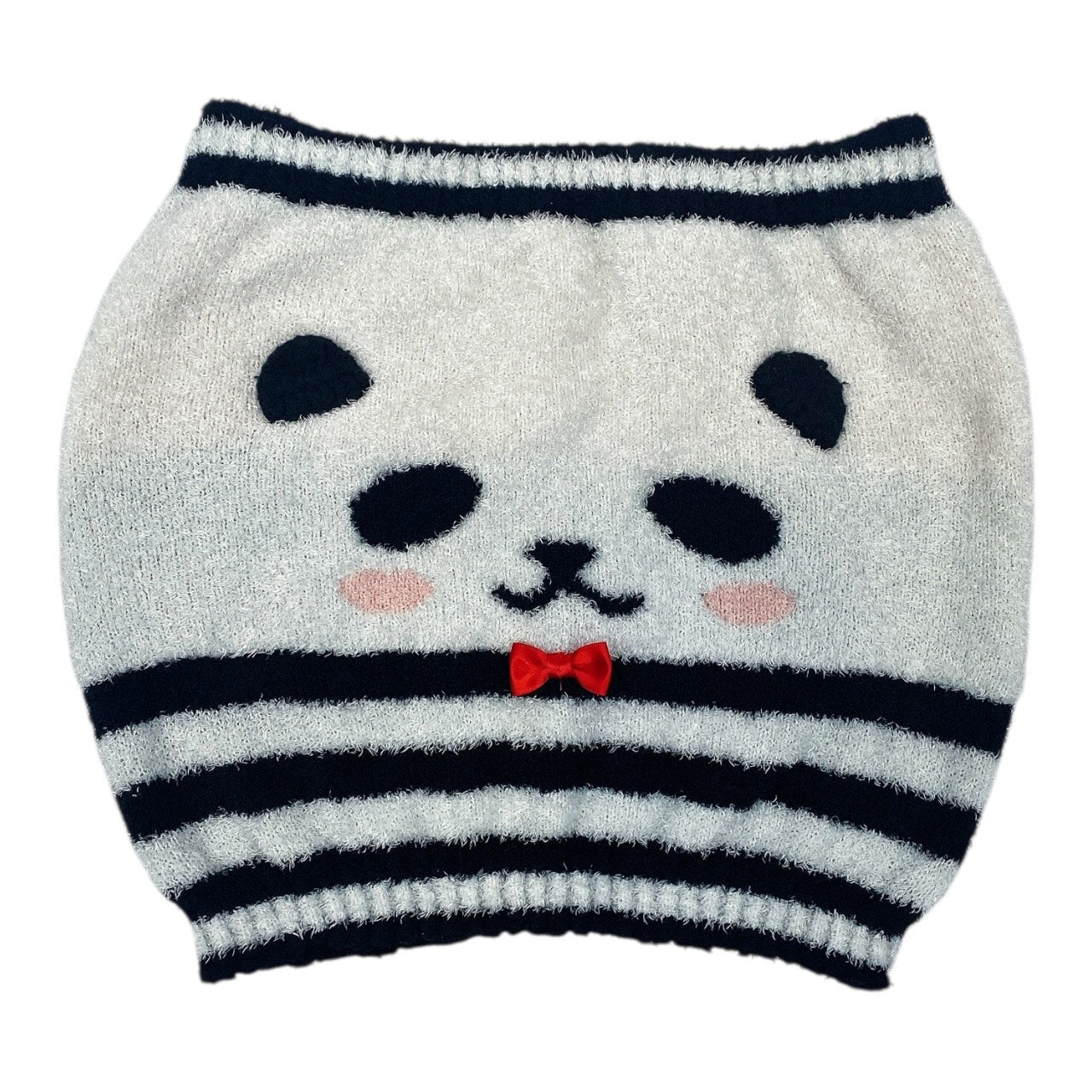 Y2K Panda Fluffy Tube Top Sz M