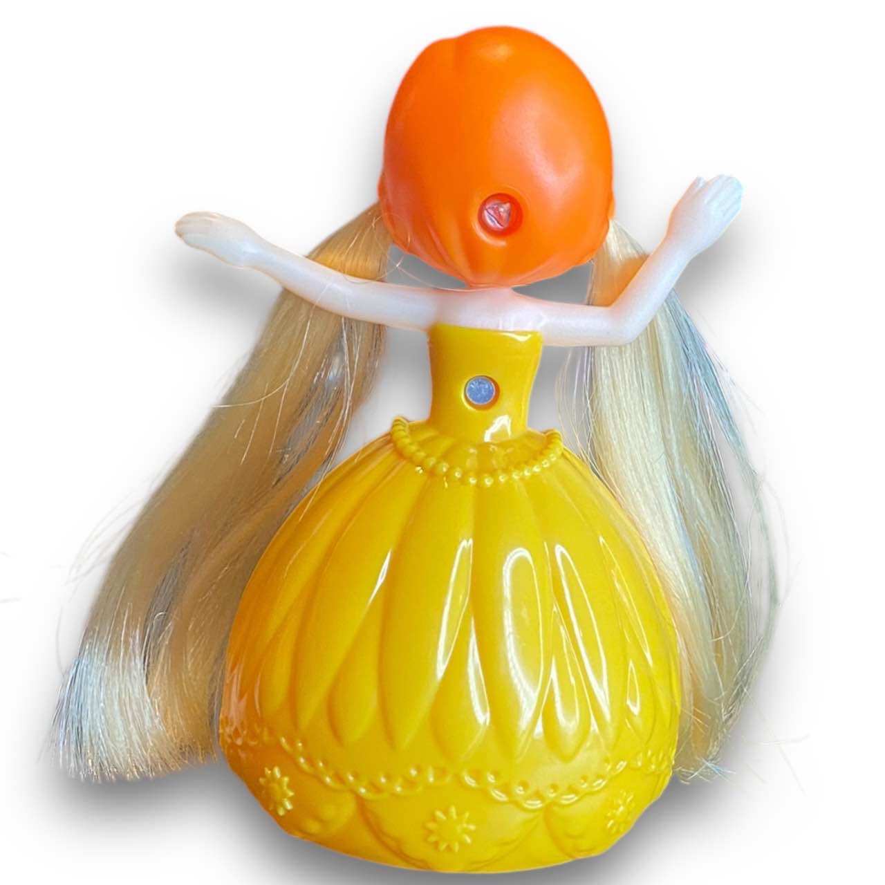 2010s Licca Doll Figure - Orange Ballgown With Hair
