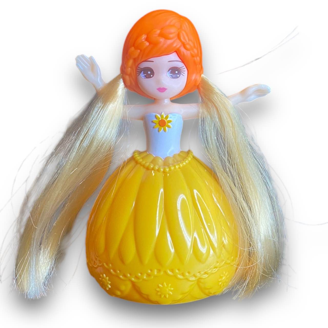 2010s Licca Doll Figure - Orange Ballgown With Hair
