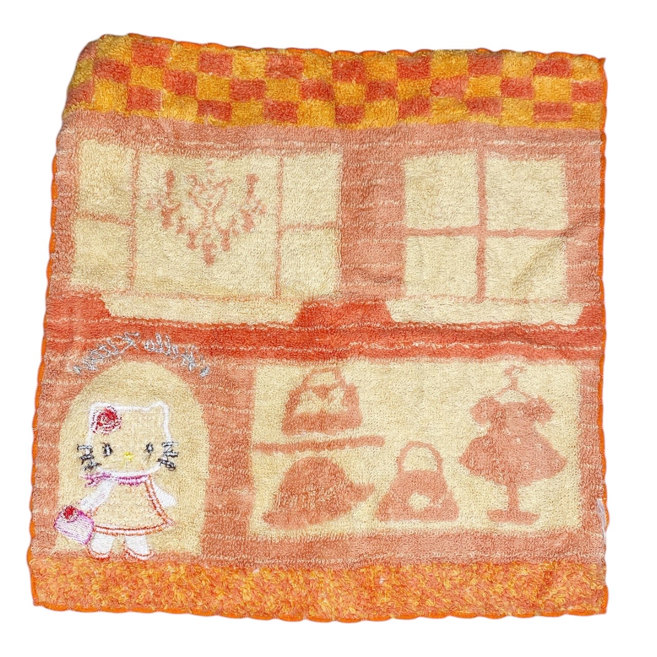 2006 Sanrio Hello Kitty Face Towel - Orange Boutique Shopping