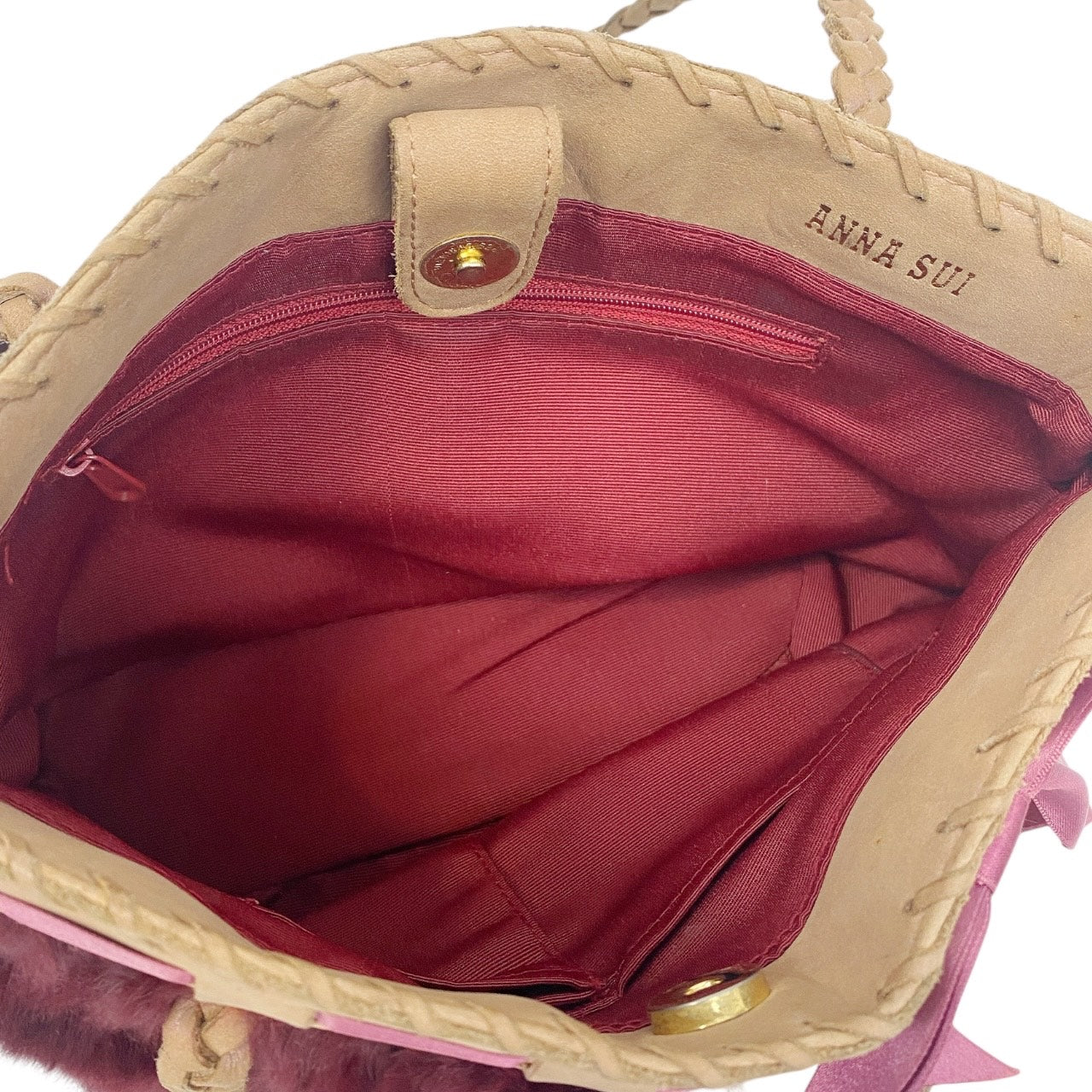 Y2K Anna Sui Ruby Rabbit Fur Hand Bag