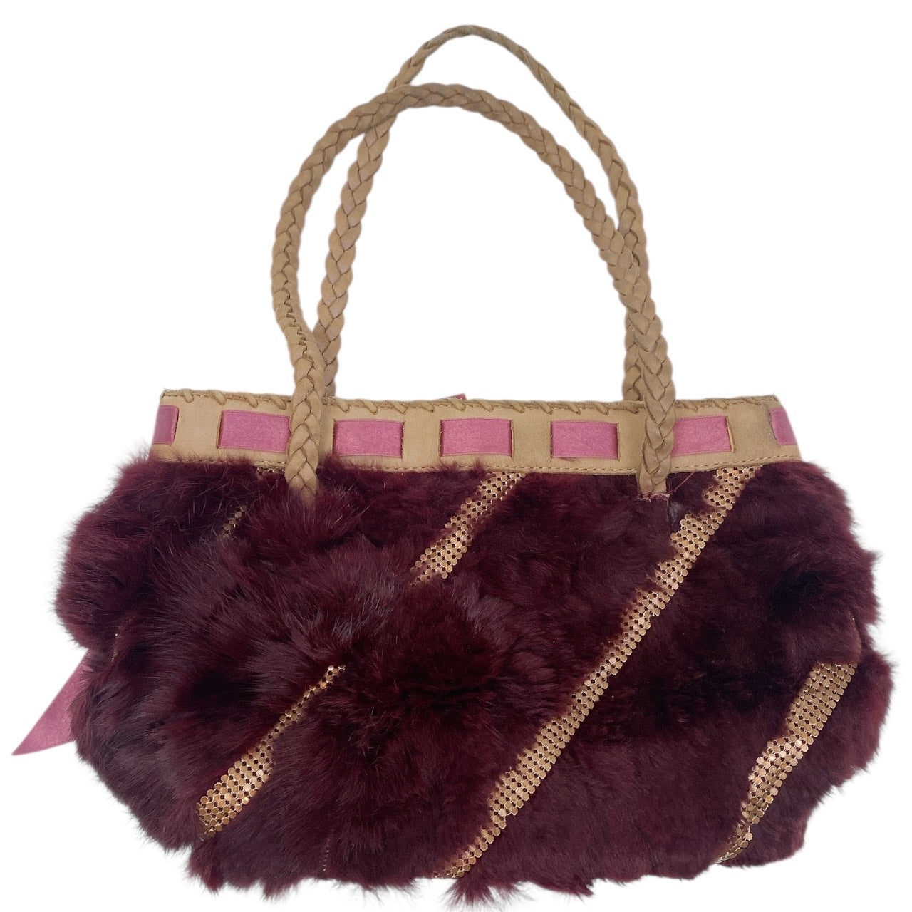 Y2K Anna Sui Ruby Rabbit Fur Hand Bag