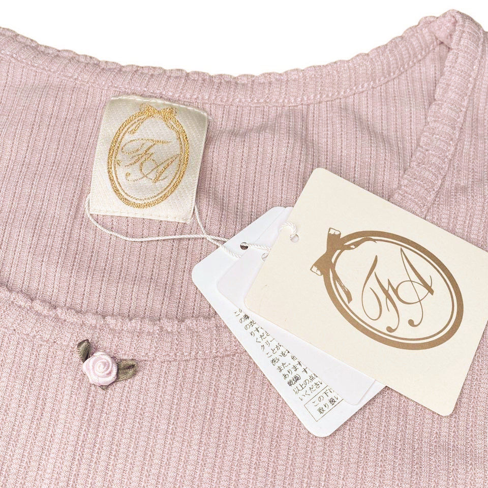 2000s Fint Deadstock Balletcore Rose Top Sz S