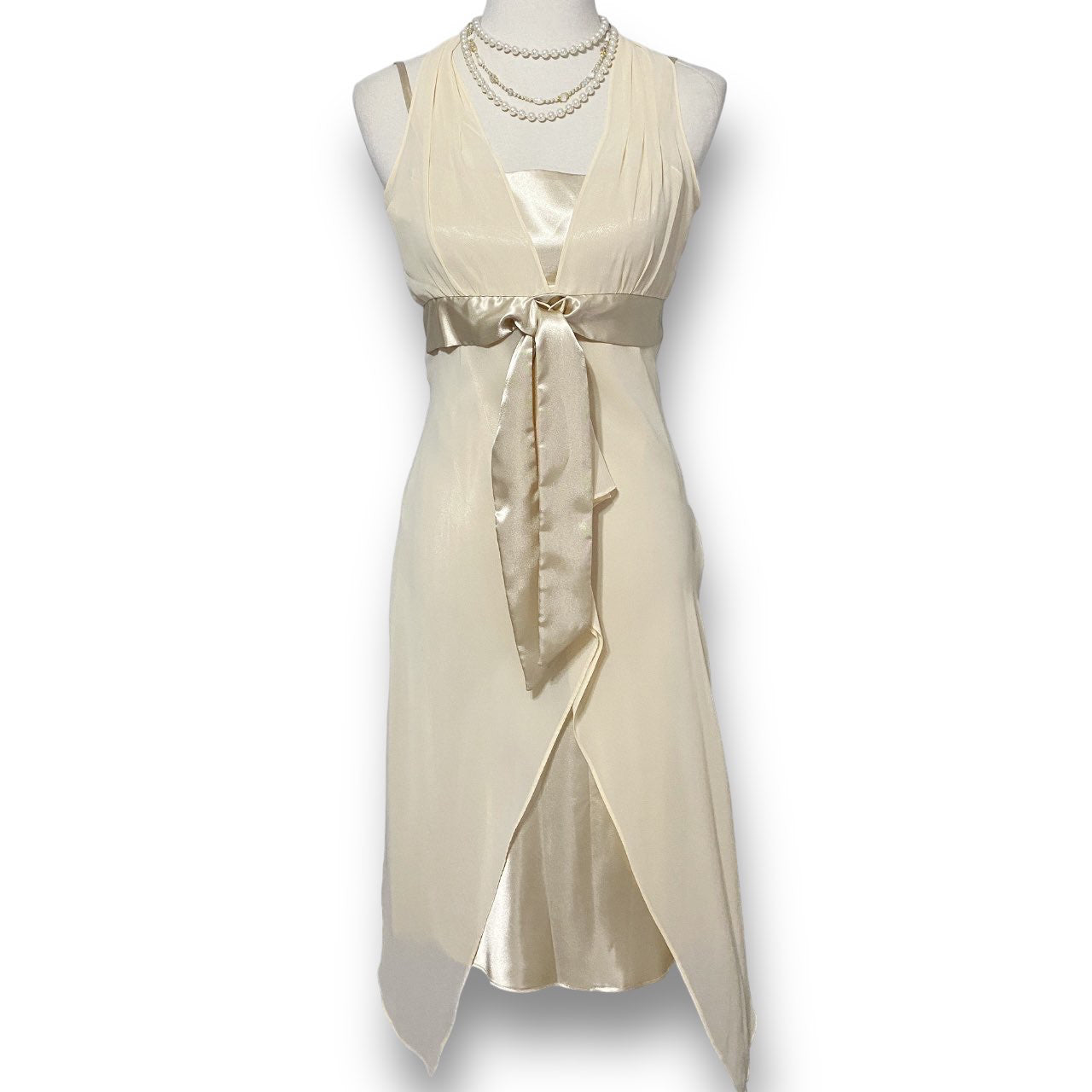 Y2K 2000s Grunge Fairy Ribbon Halter Dress Sz S