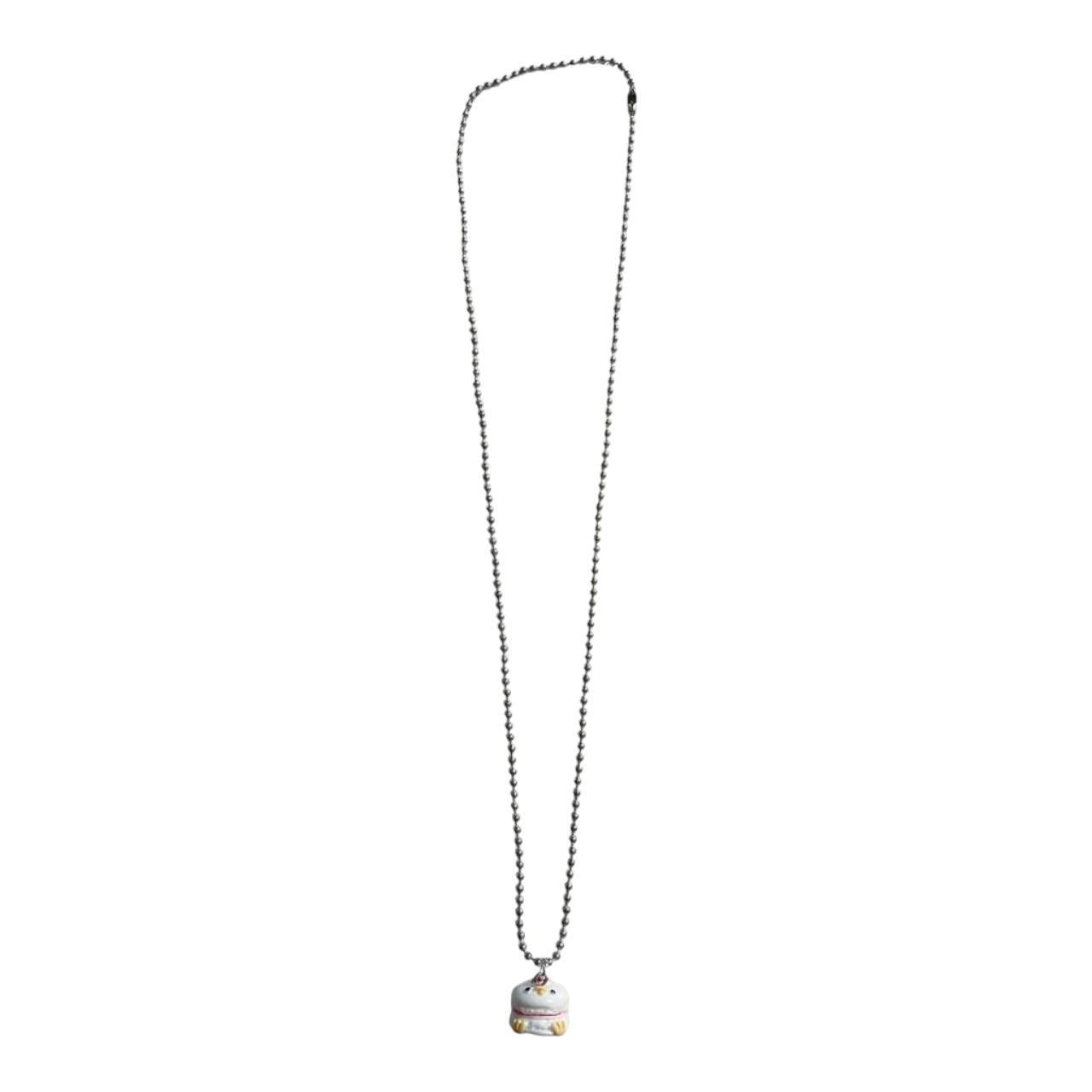 Kawaii Animal Sweets Chick Macaroon Pendant Necklace