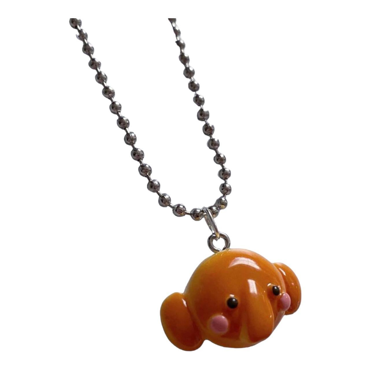 Kawaii Animal Sweets Elephant Bread Bun Pendant Necklace