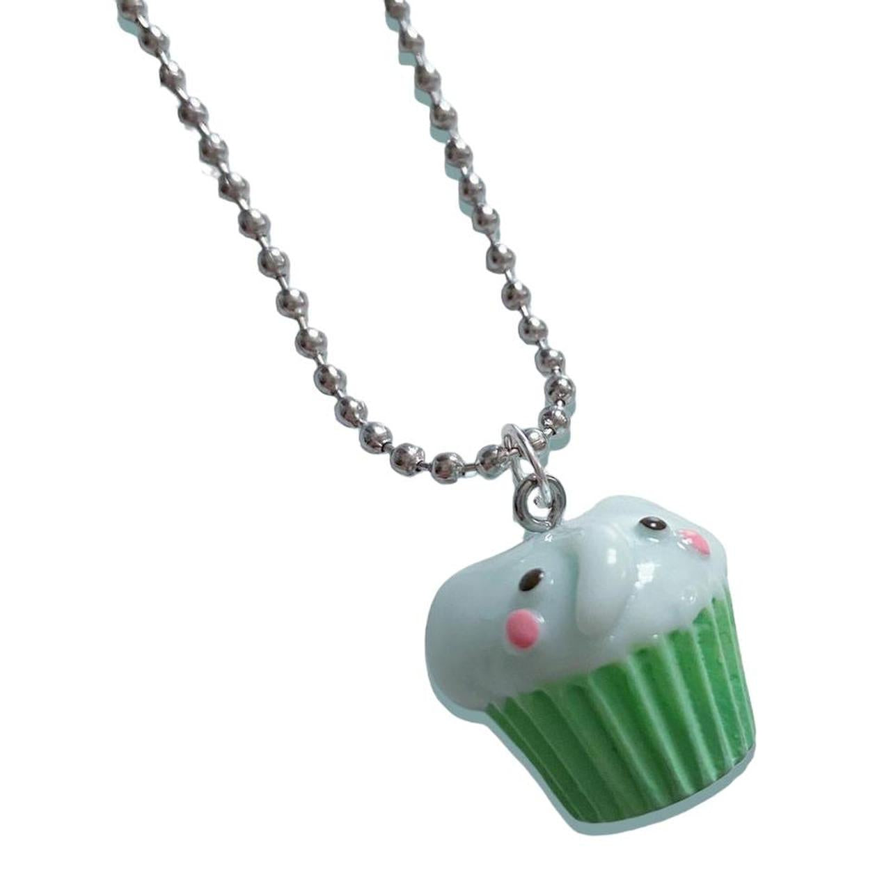 Kawaii Animal Sweets Elephant Cupcake Pendant Necklace