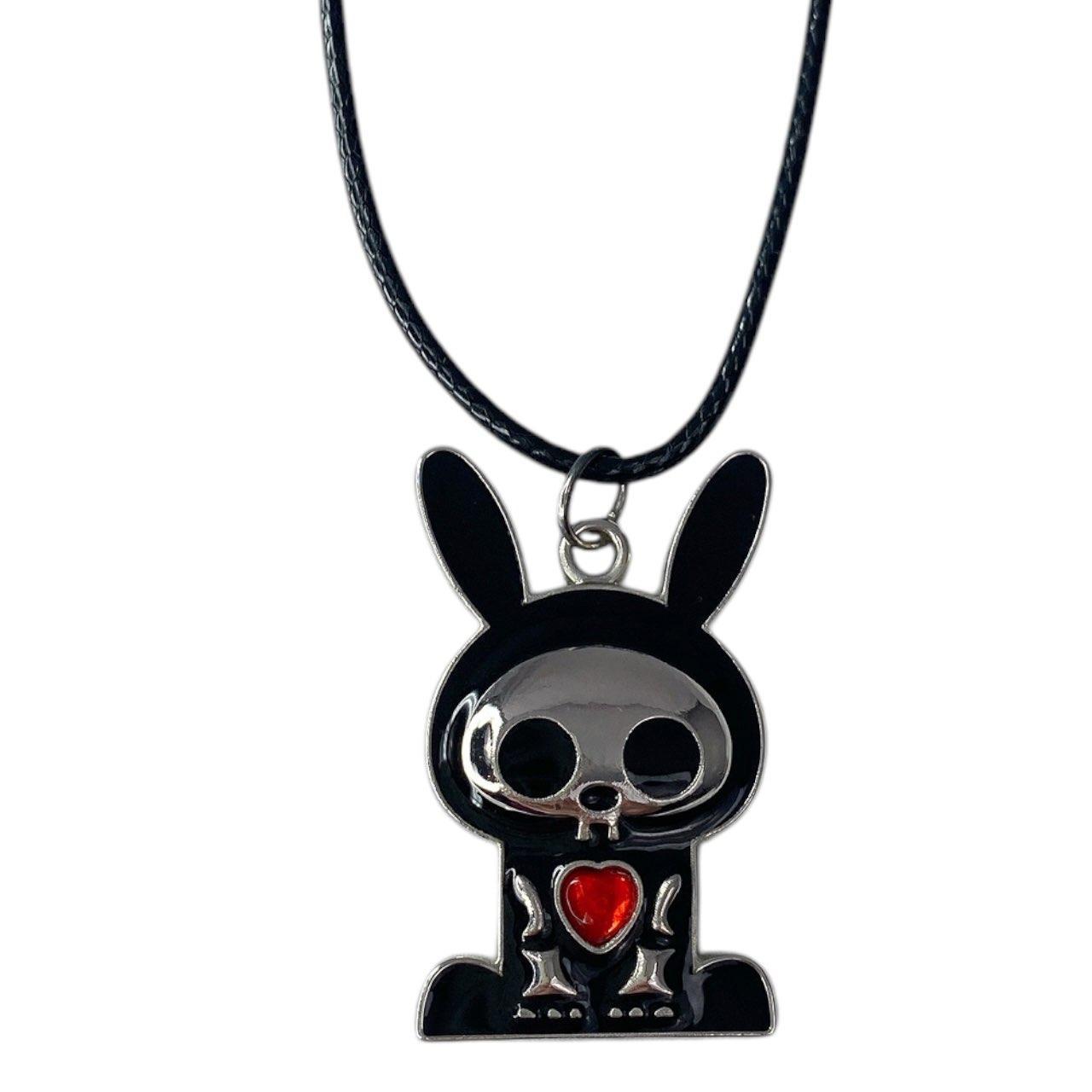 Y2K Rare Visual Kei Skelanimals Character Charm Necklace - Bunny