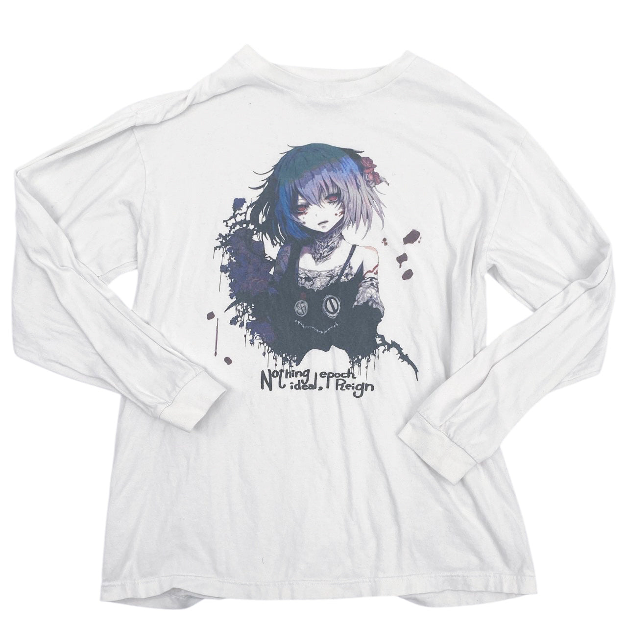 2000s Nier Watercolor Anime Girl Long Sleeve Tshirt Sz M