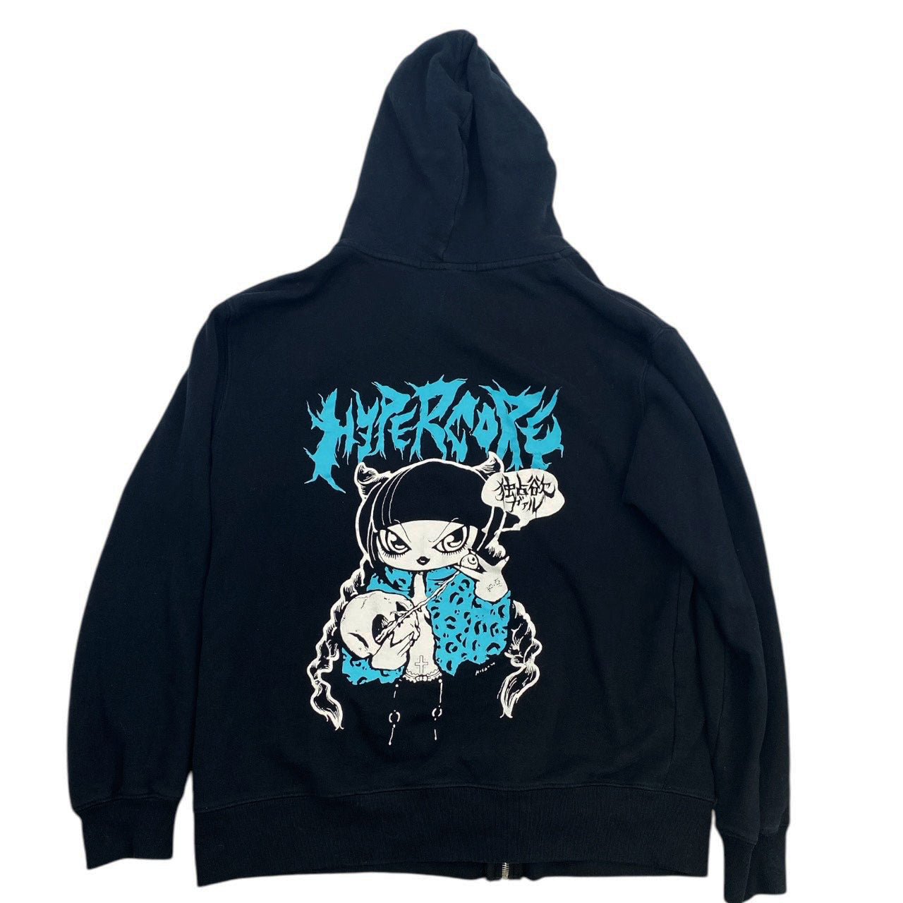 2010s Hypercore Anime Punk Girl Hoodie Sz M