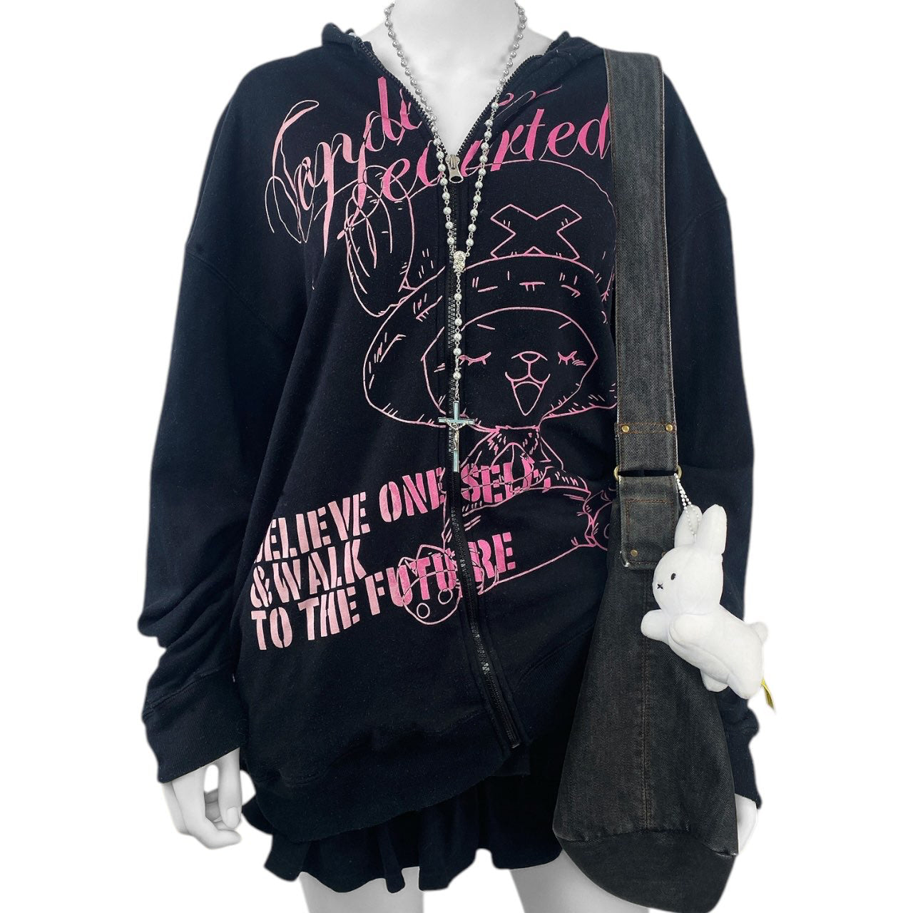 2010s One Piece Grail Hoodie "Tender Hearted" Tony Tony Chopper Sz L