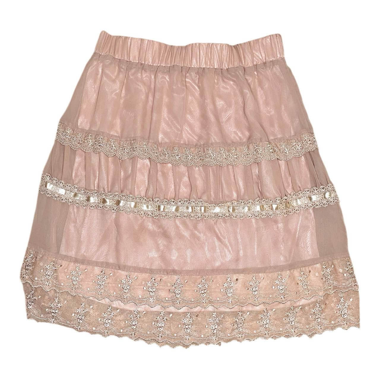 Axes Femme Mori Girl Flowy Feminine Peach Skirt Sz M