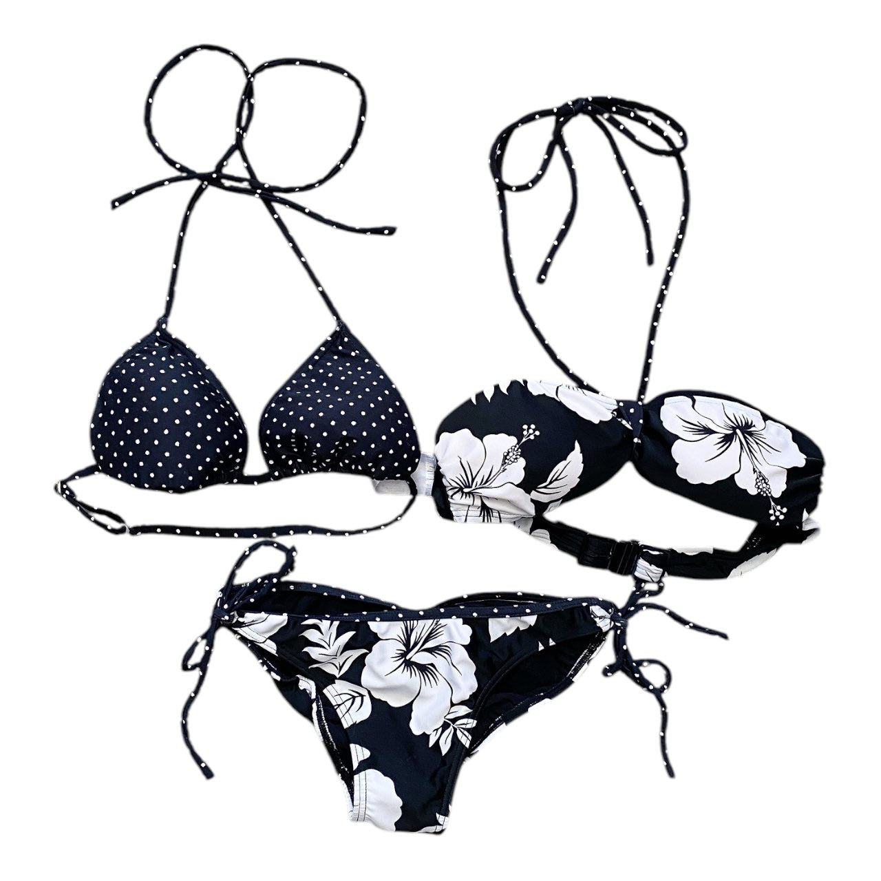 Gyaru Hibiscus 4-Piece Swimsuit Sz XS/S