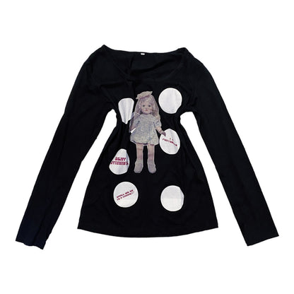 Y2K Sexy Dynamite Creepy Doll Graphic Long Sleeve Tshirt Sz S