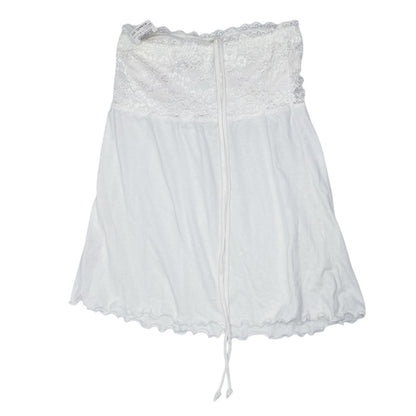 2000s Deadstock White Lace Halter Top Sz S