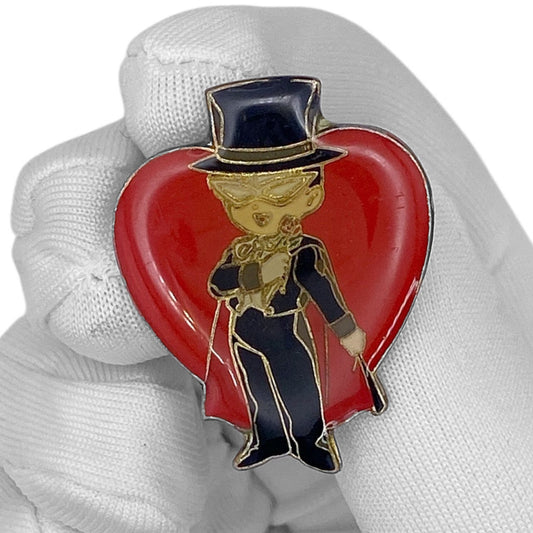 Vintage 90s Sailor Moon Enamel Pin - Tuxedo Mask Red Heart