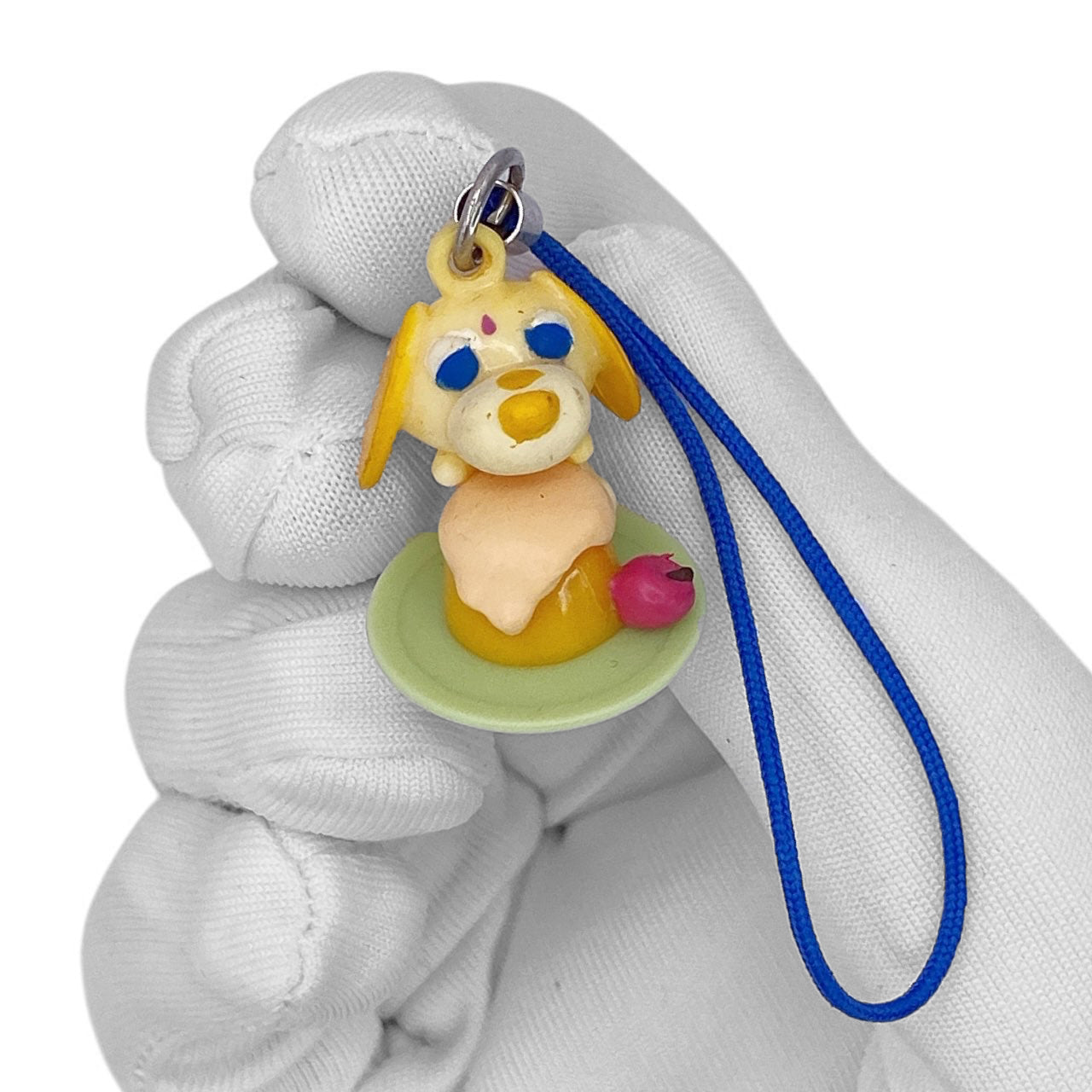 2000s Tea Dog Mascot Strap - Yellow with Pastry