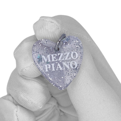 Y2K Mezzo Piano Logo Heart Charm