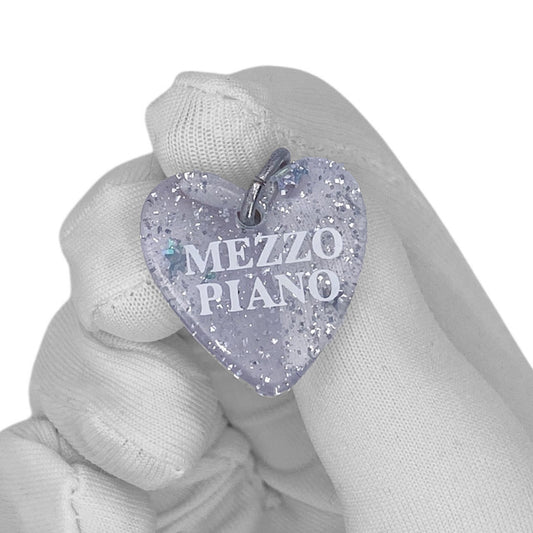 Y2K Mezzo Piano Logo Heart Charm